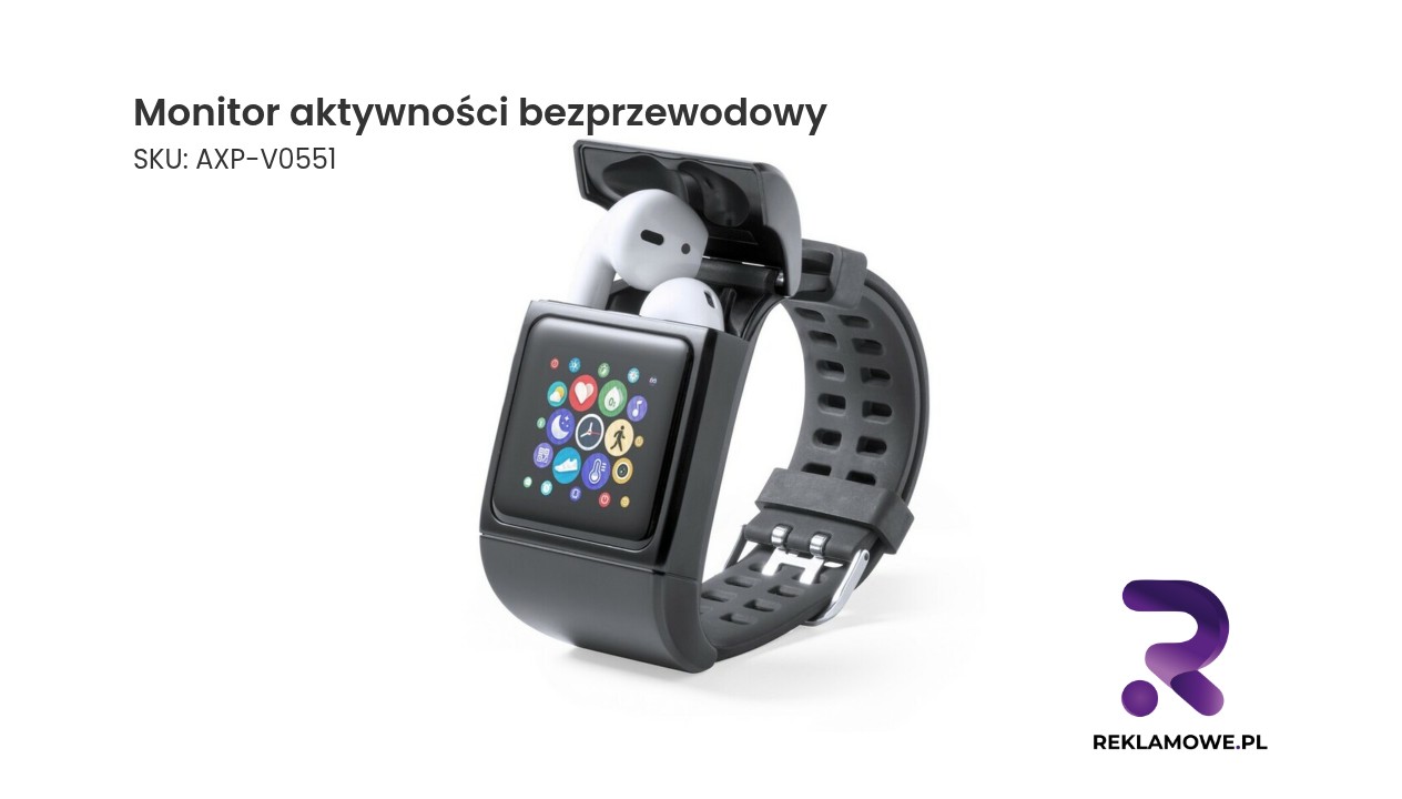 Monitor aktywności, bezprzewodowy zegarek wielofunkcyjny, bezprzewodowe słuchawki douszne Bezprzewodowy zegarek monitorujący aktywność