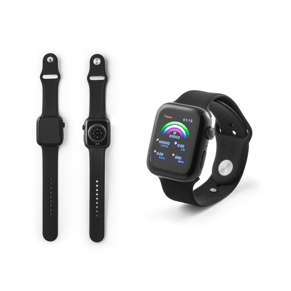 WILES. Smartwatch z ekranem 1.85”, IPX4, 3-dniową żywotnością baterii i silikonowym paskiem 97136_set